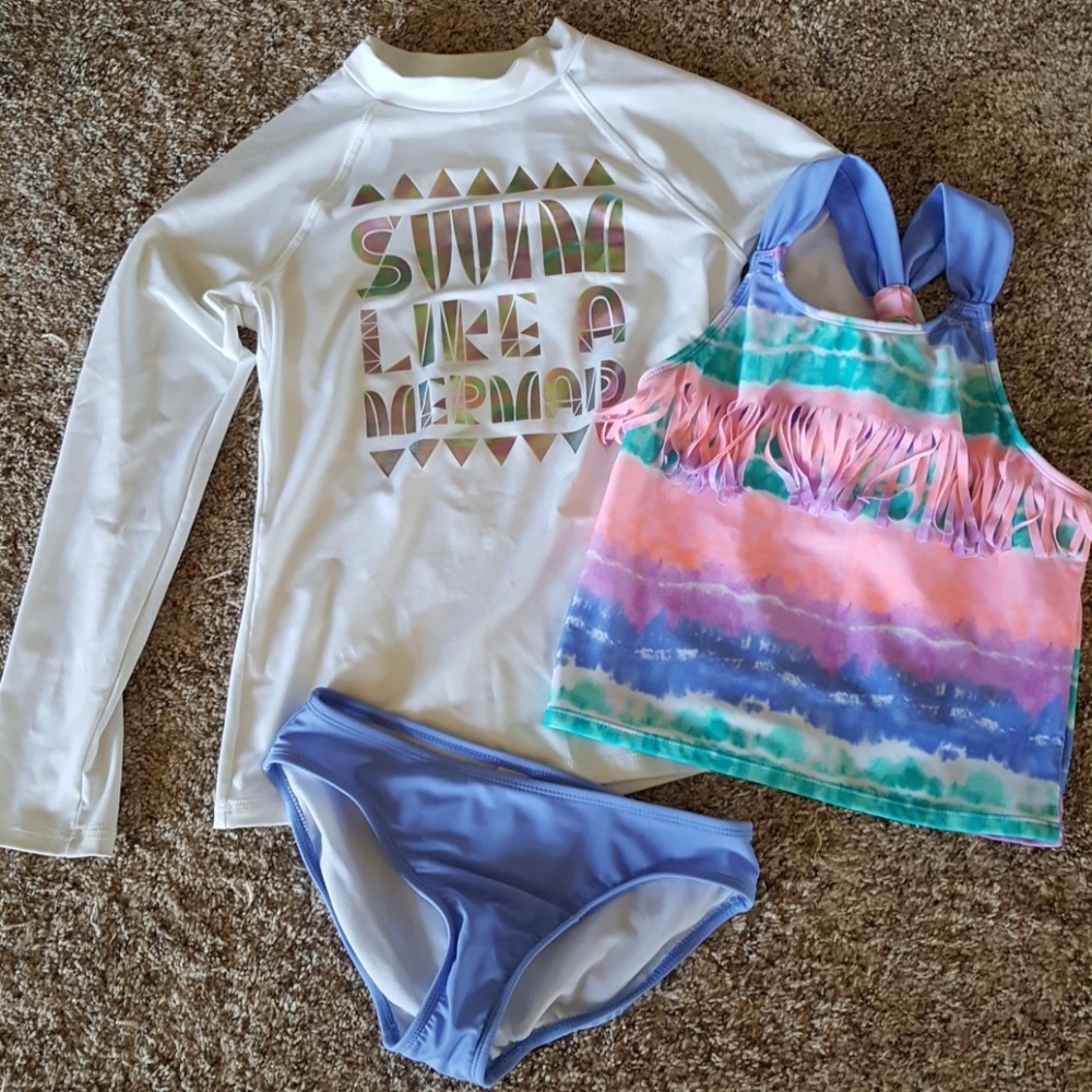 3 piece swimsuit set girls 10/12.-0047